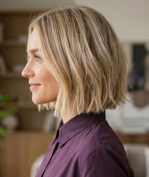 Blonde bob tot net onder de kaak