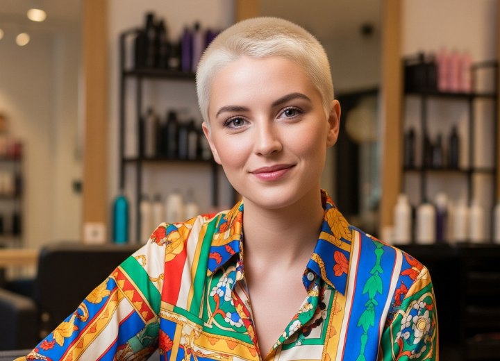 Buzzcut voor platinablond haar