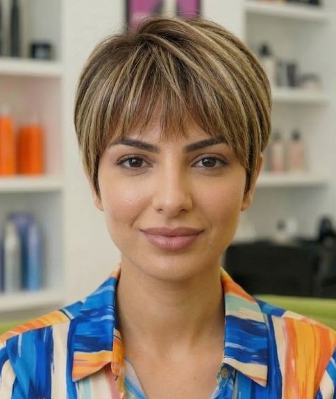 Fris en comfortabel kort, vrouwelijk kapsel