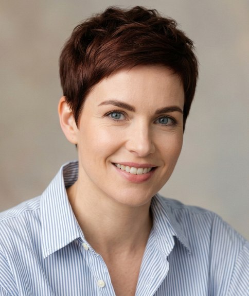 Leuk en eenvoudig kort kapsel en een oversized hemd