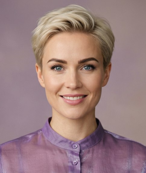 Blond kapsel met zeer korte zijkanten en nekpartij