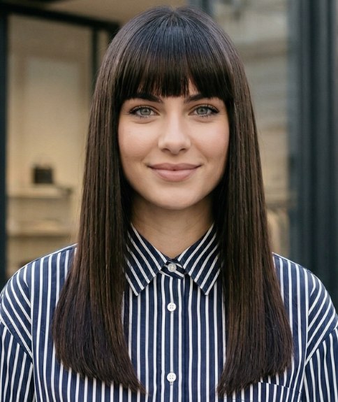 Lang en glanzend donker haar