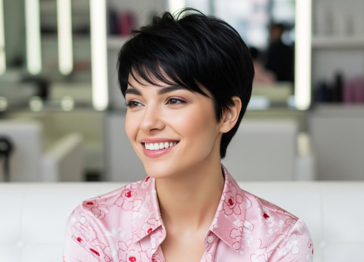 Stijlvolle pixie cut met pony