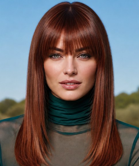 Lang haar gecombineerd met een coltruitje voor de lente