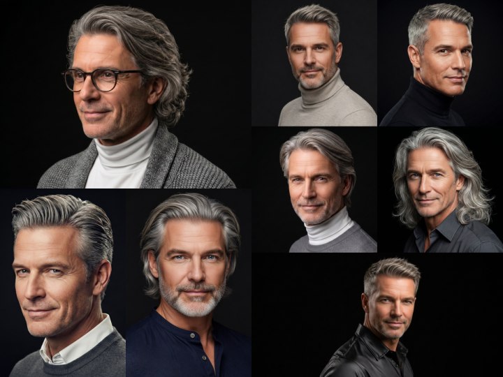 Kapsels voor mannen met grijs haar