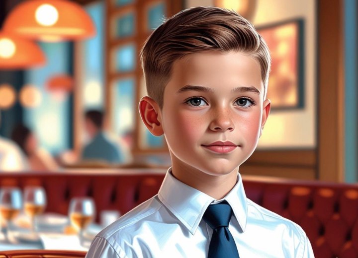 Tijdloos kapsel met een zijscheiding, voor jongens met golvend haar
