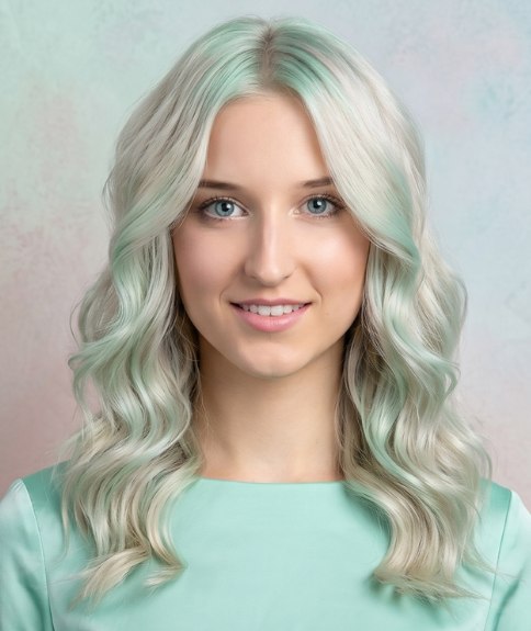 Lang roze haar met golven