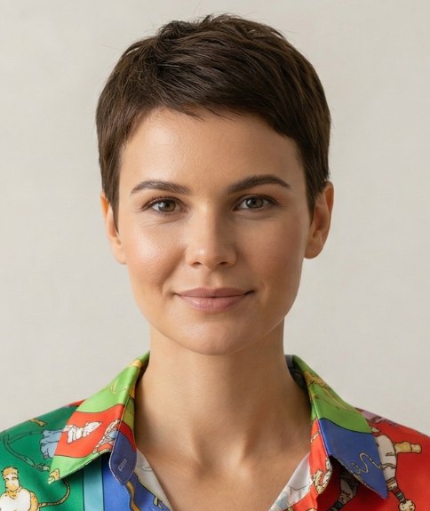 Klassieke korte coupe voor vrouwen met donker haar