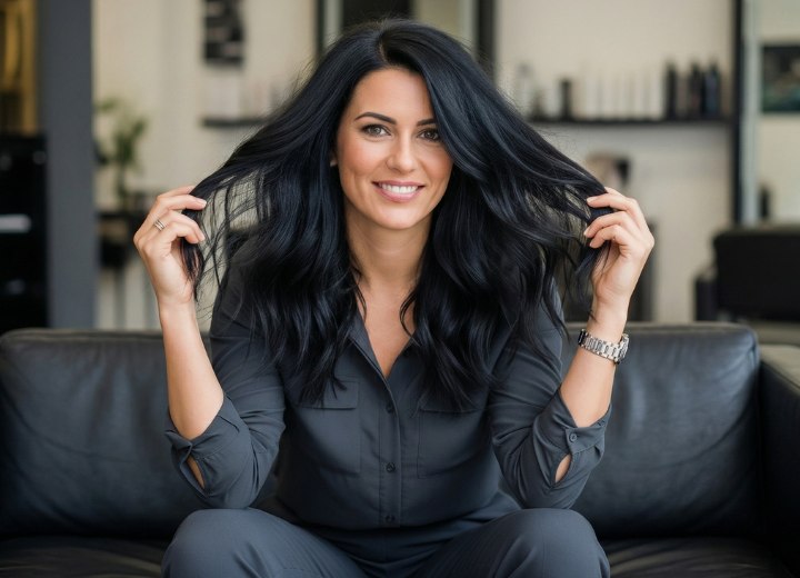 Vrouw met weelderig lang haar