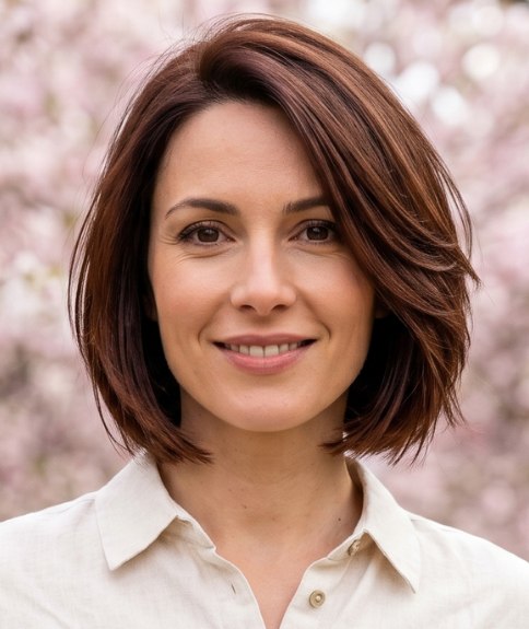 Bob net boven de schouders geknipt voor de lente