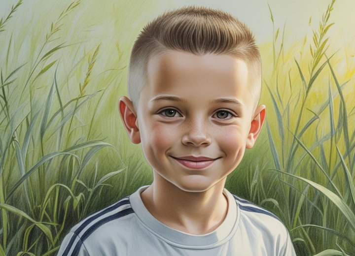Kapsel met geschoren zijkanten voor kleine jongens