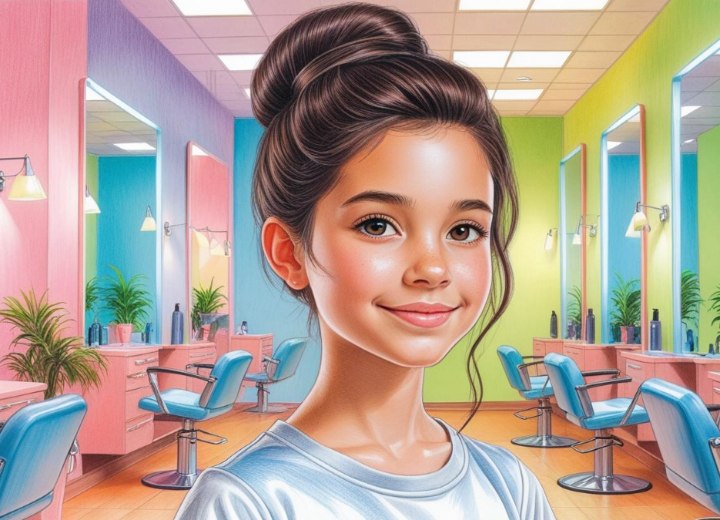 Kapsel met een knot voor kleine meisjes