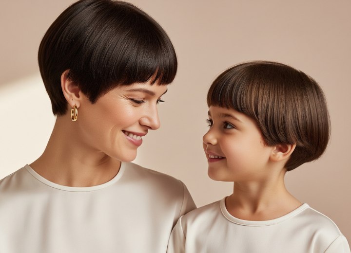 Komkapsel of bowl cut voor moeder en dochter