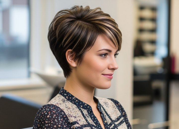 Pixiesnit met volume en highlights