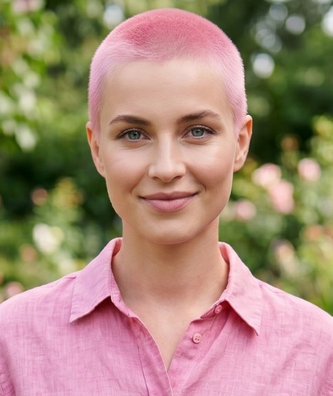 Roze buzzcut