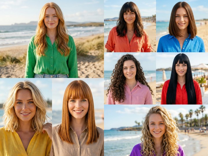 Strandkapsels - Lang en halflang haar om te dragen op het strand