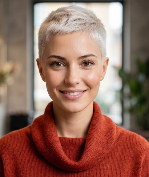 Ultrakort kapsel voor blond haar