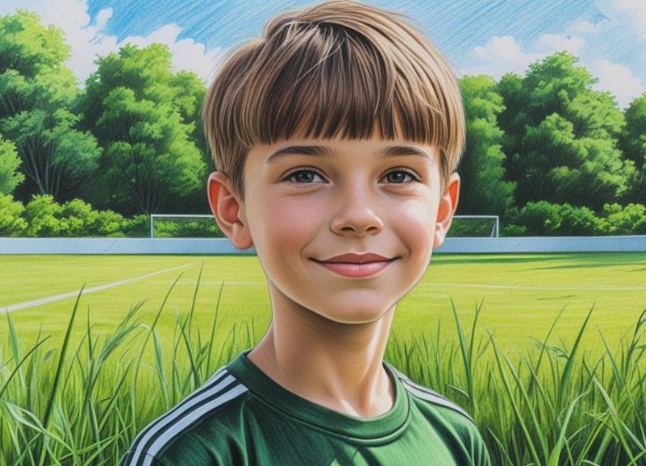 Bowl cut kapsel voor actieve jongens