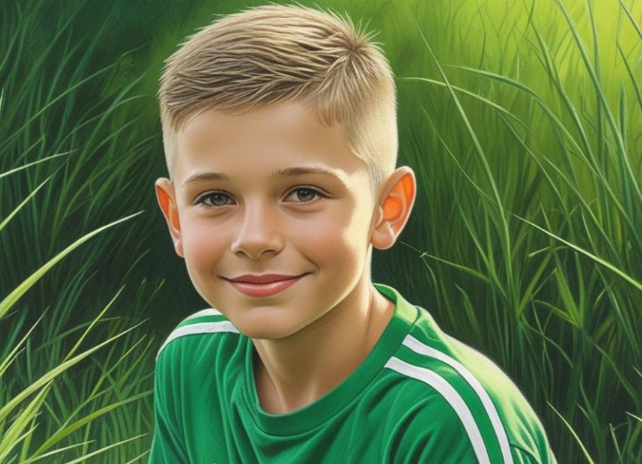Jongenssnit met kortgeschoren zijkanten