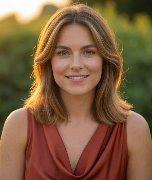 Schouderlang kapsel met natuurlijke beweging