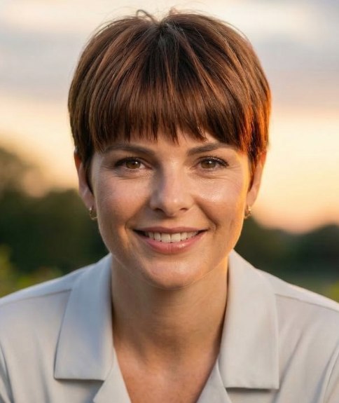 Hedendaagse pixie snit met zachte pony