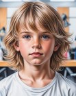 Halflang jongenskapsel met lagen