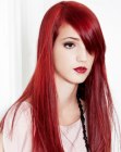 lang steil rood haar