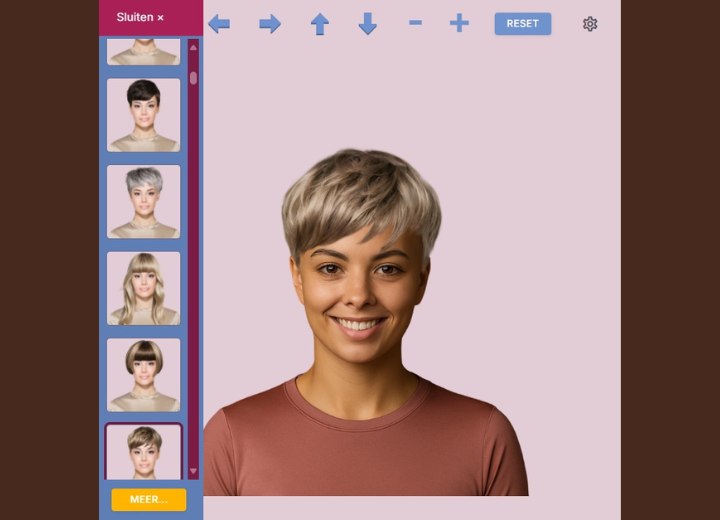 Virtuele kapsels app om haarsnitten en haarkleuren te proberen