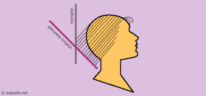 Knipdiagram voor een gehoekte bob