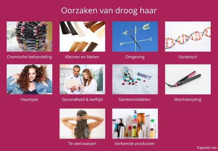 Oorzaken van droog haar