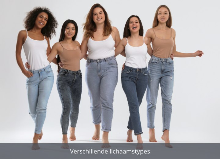 Vrouwen met verschillende lichaamstypes