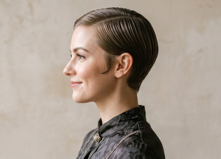 Kort jaren 1920 Eton crop kapsel voor vrouwen