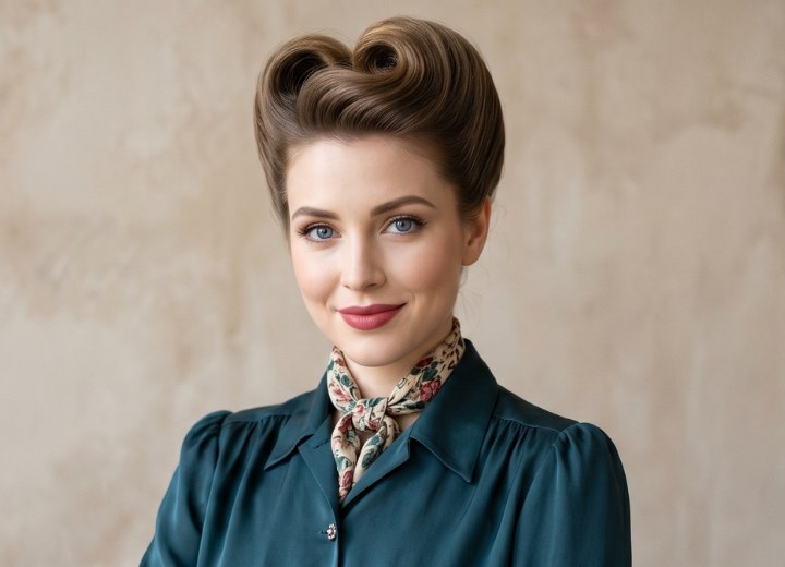 Pompadour-kapsel uit de jaren 1940