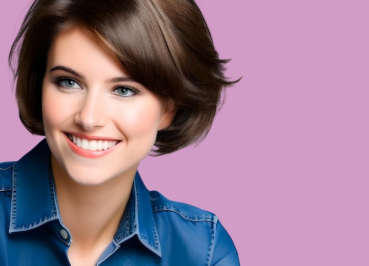 Kort haar dat de persoonlijkheid van een vrouw benadrukt