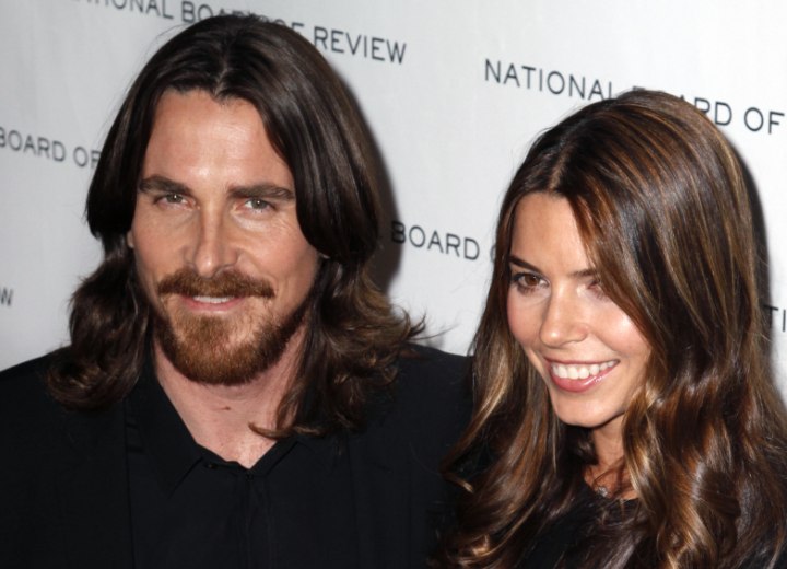 Christian Bale met lang haar